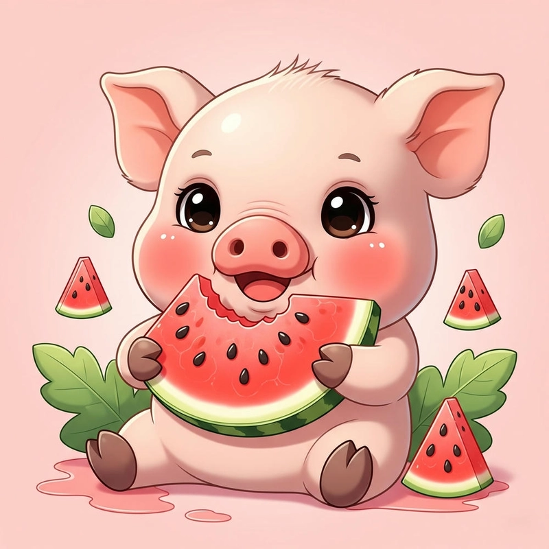 hình nền 12 con giáp chibi con heo