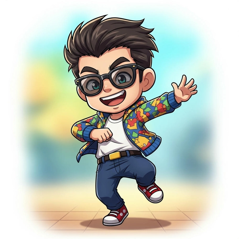 Hình chibi anime nam đẹp đeo kính