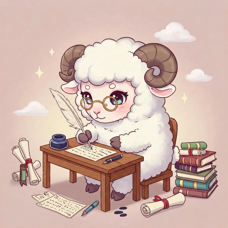 ảnh chibi con cừu đáng yêu 