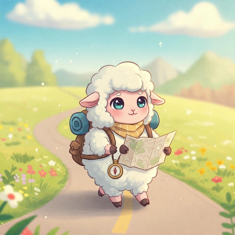 hình con cừu cute phong cách chibi 