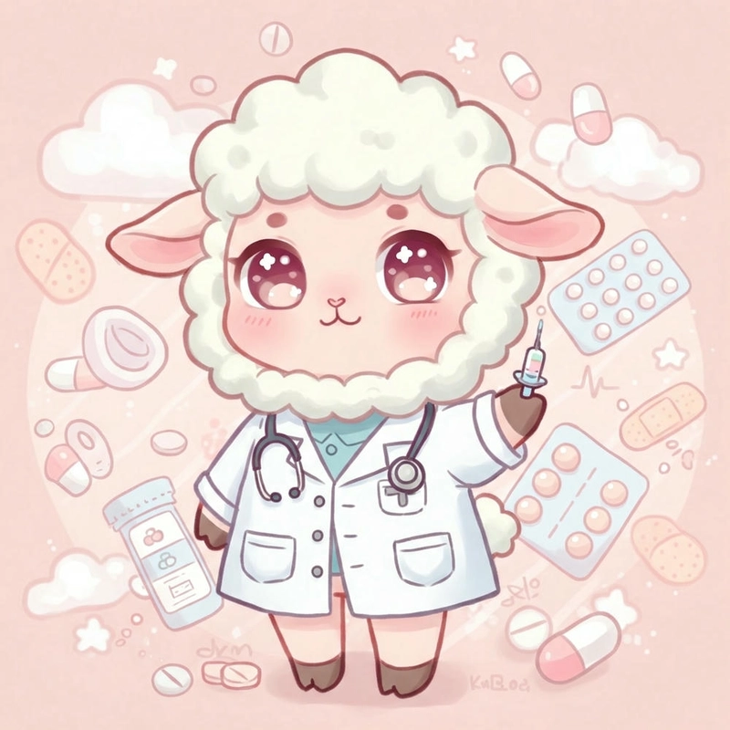 ảnh con cừu chibi đáng yêu 