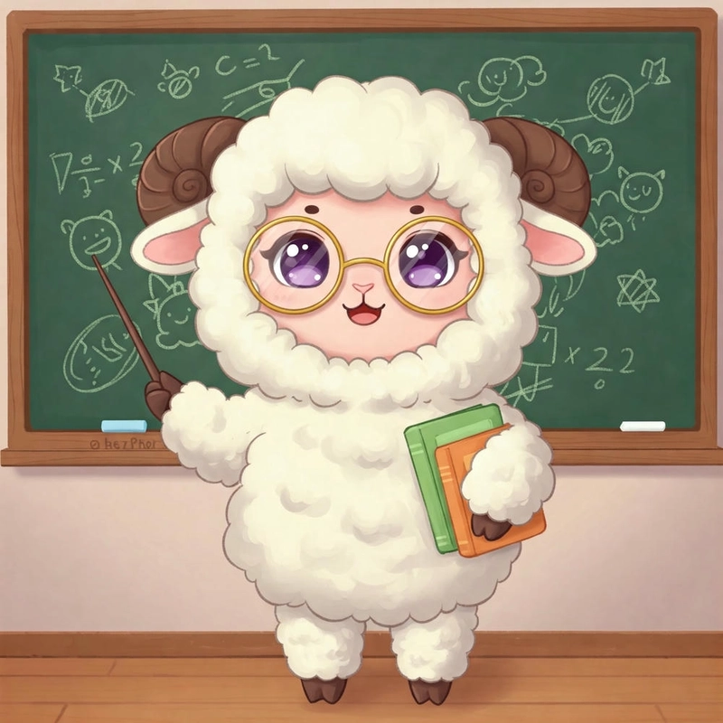 ảnh con cừu chibi dễ thương 