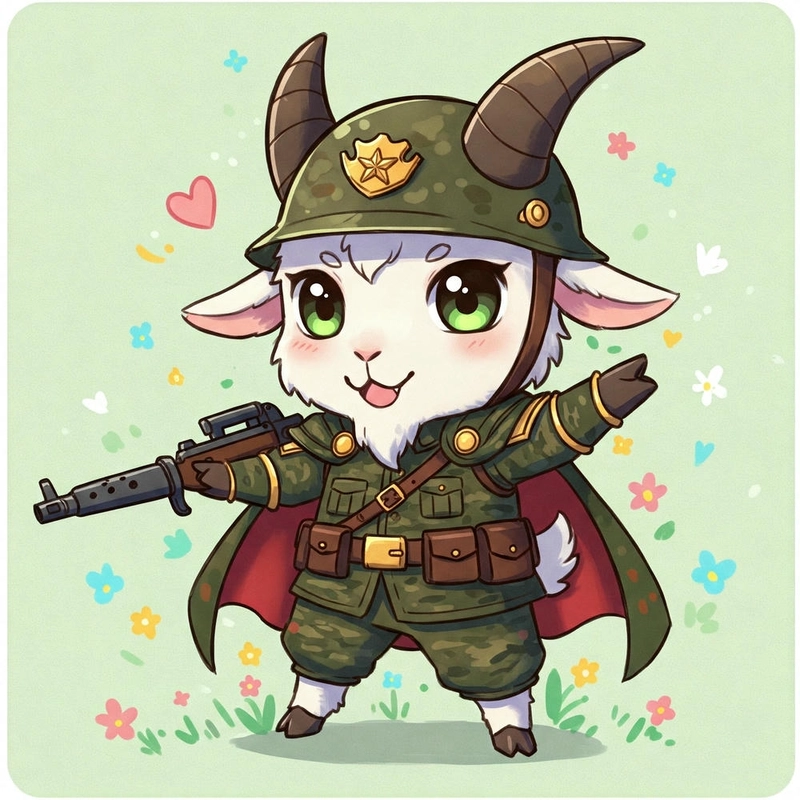 Hình ảnh con dê chibi