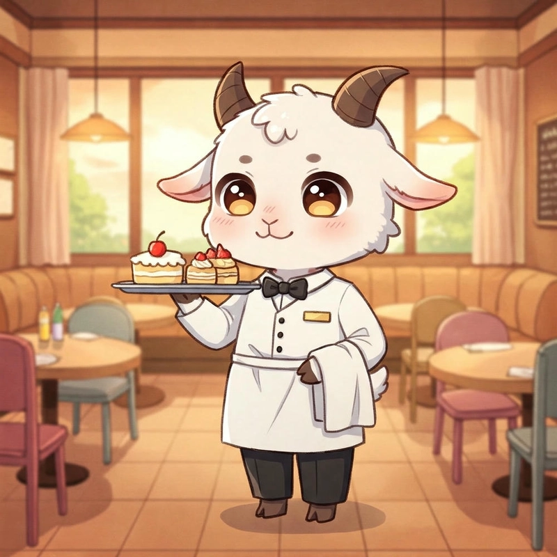 Hình vẽ dê chibi ngộ nghĩnh