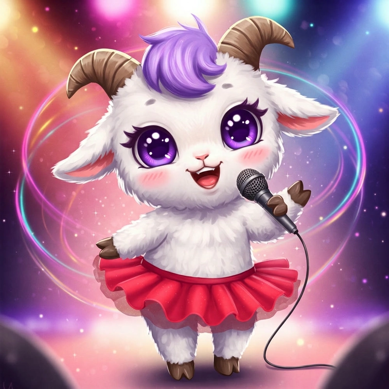 Hình chibi con dê dễ thương