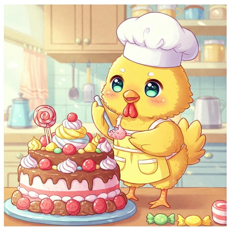 Hình ảnh gà chibi đáng yêu 