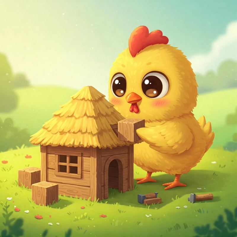 Con gà chibi tạo hình đáng yêu 