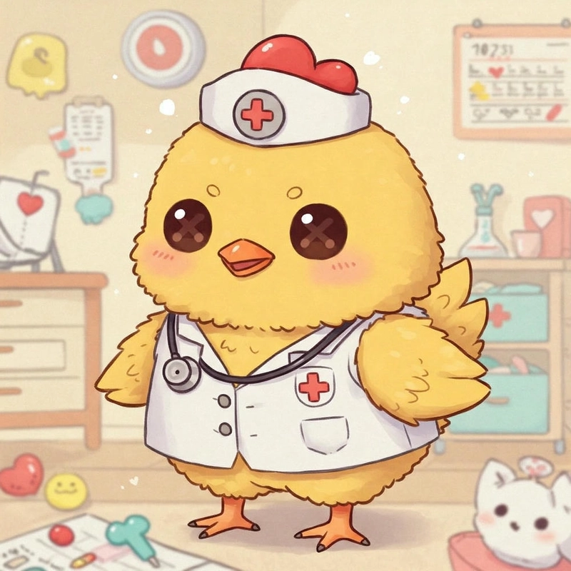 Hình con gà chibi vẽ tay cute 