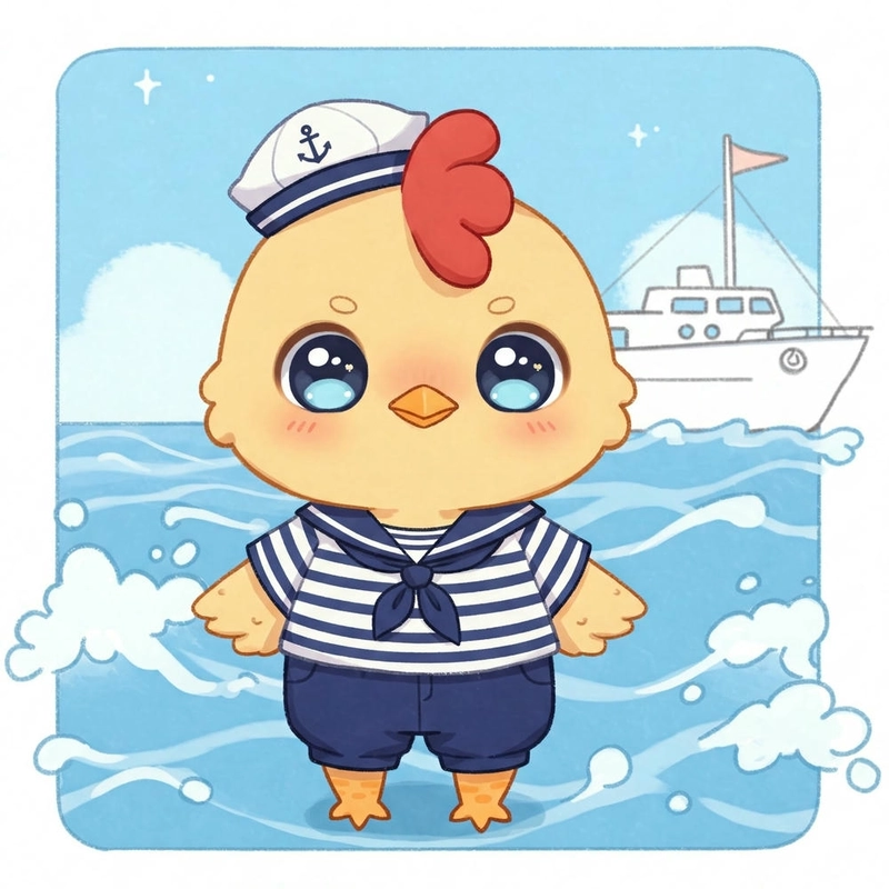 Con gà chibi phong cách cute 
