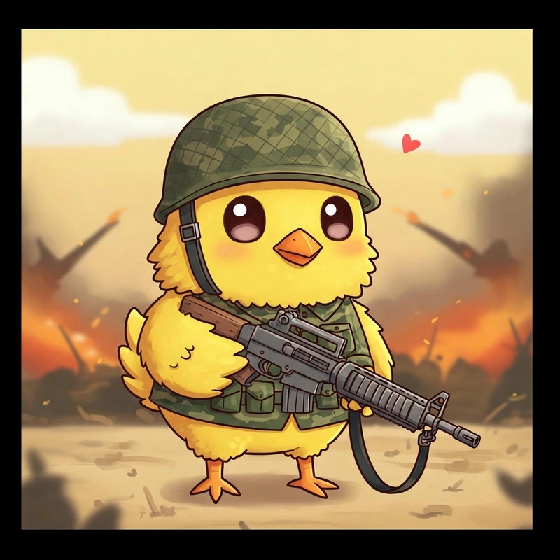 Hình vẽ con gà chibi xinh xắn 