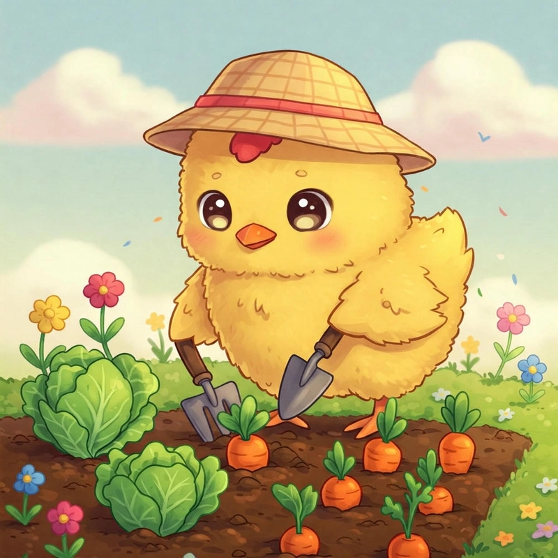 Gà con chibi cute làm avatar 