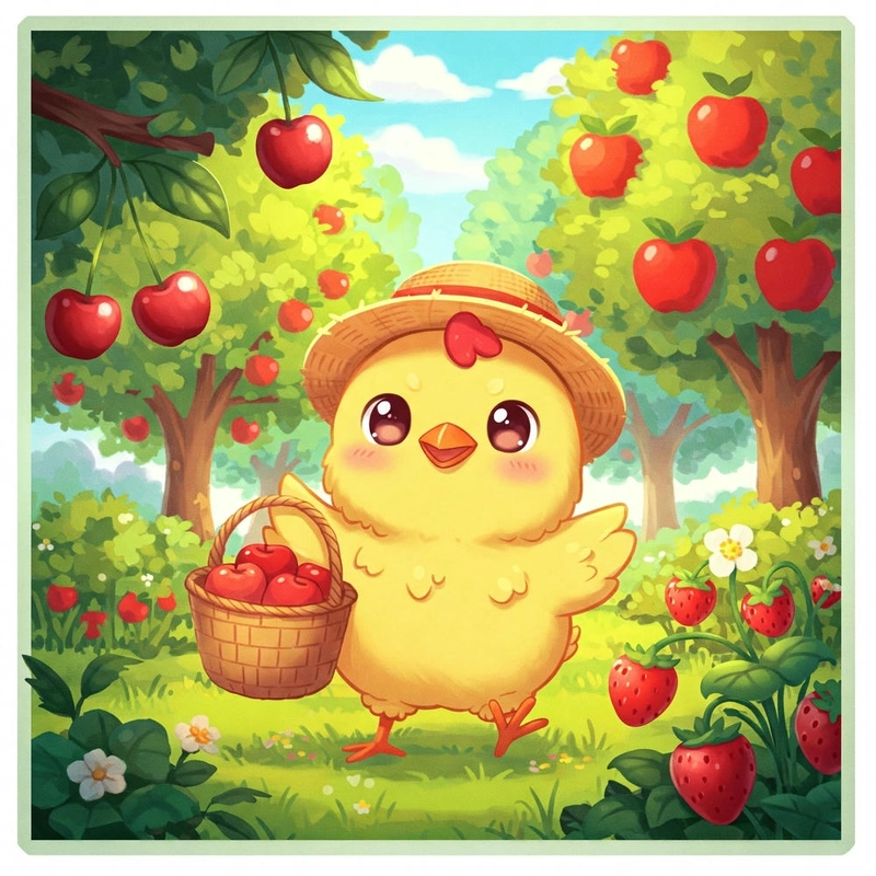 con gà chibi cute dễ mến