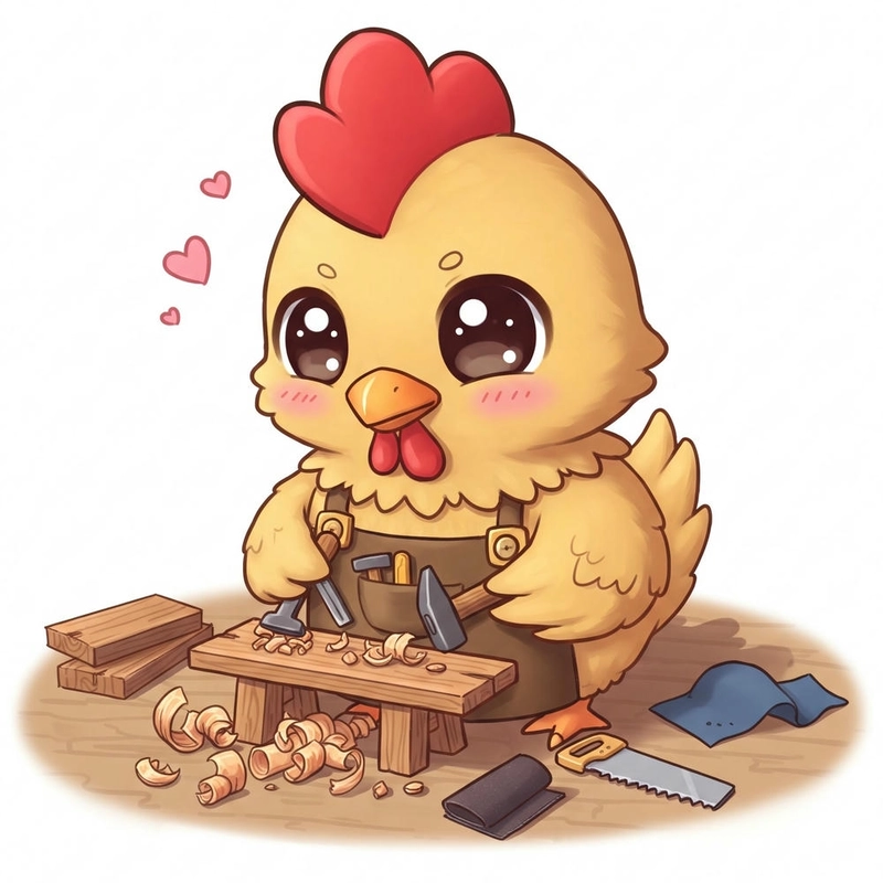 hình con gà chibi cực xinh