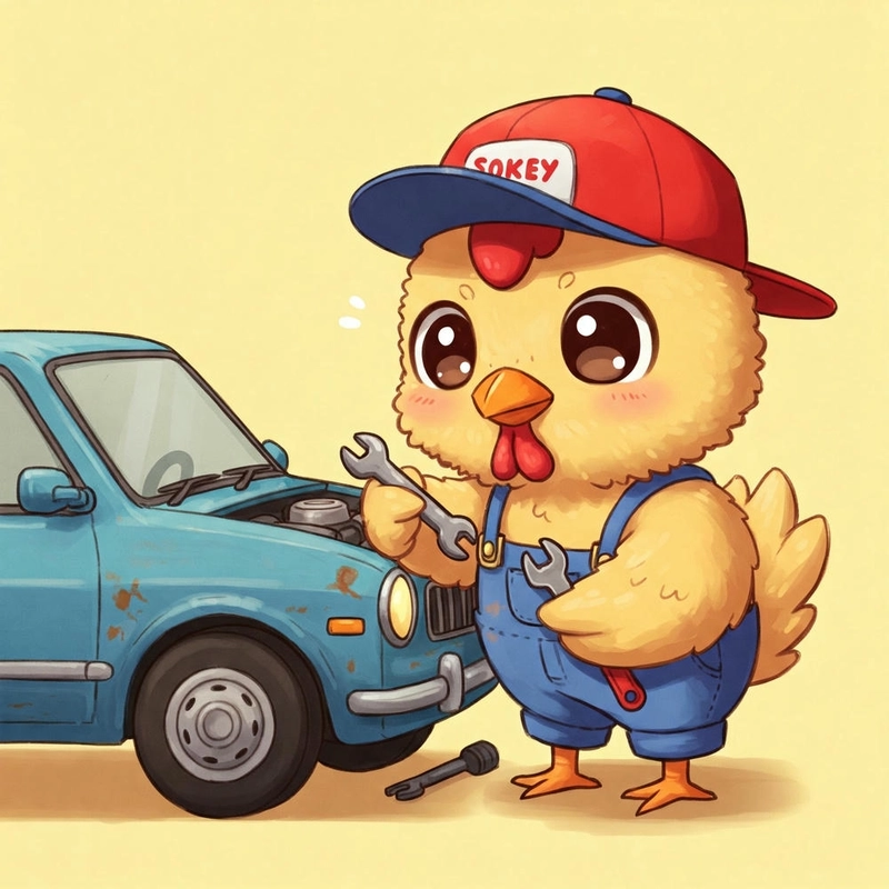 Con gà chibi cute ngộ nghĩnh 