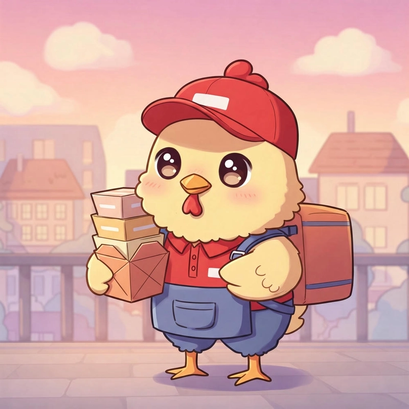 Hình vẽ chibi gà con cute 