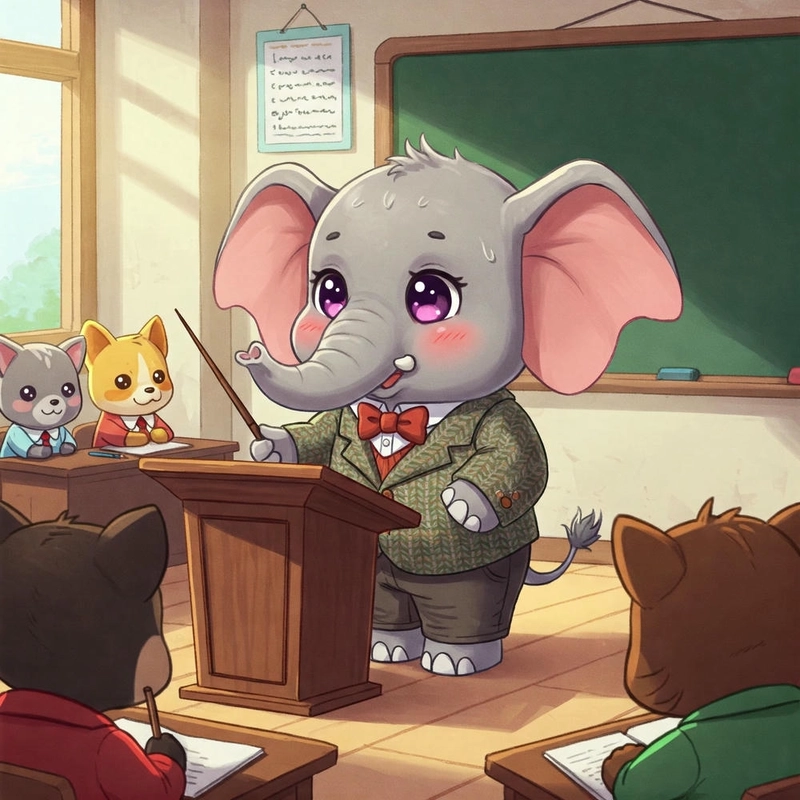vẽ tranh con voi chibi cute