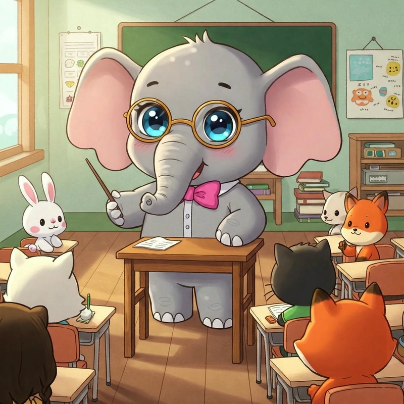 hình con voi kiểu chibi