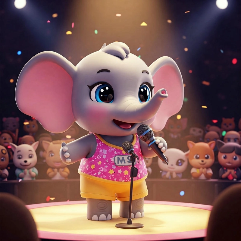 ảnh hoạt hình voi chibi