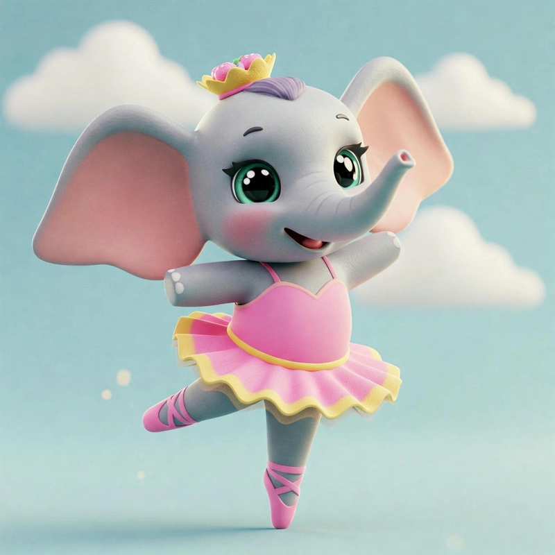 hình voi hoạt hình chibi