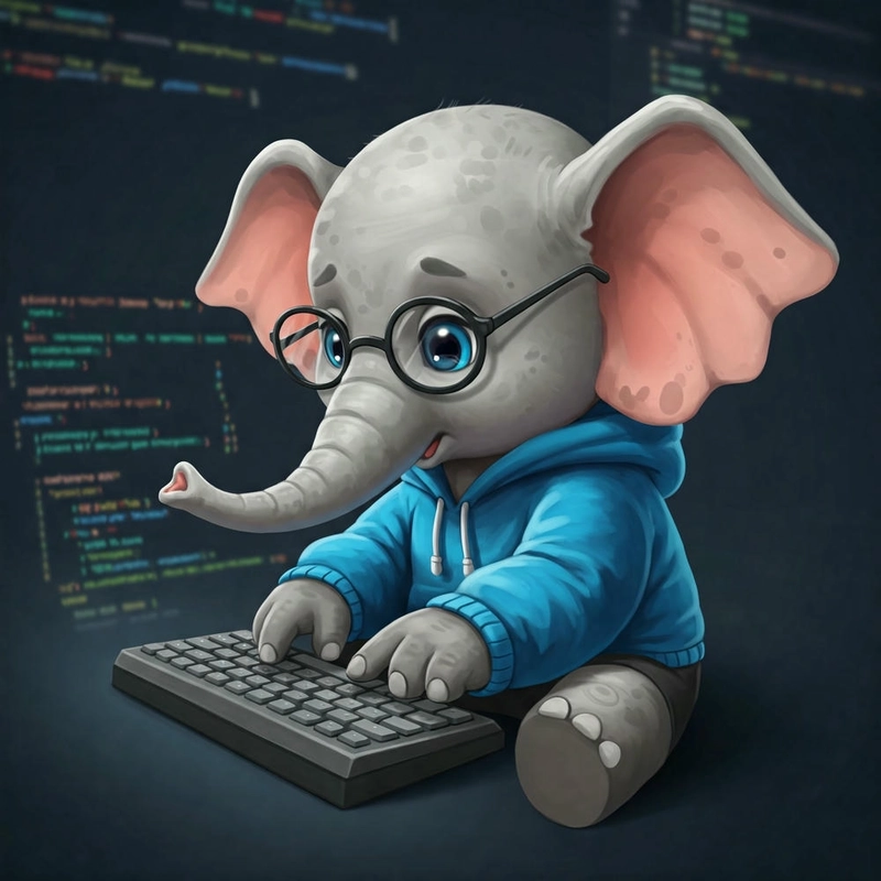 tranh vẽ voi chibi cute