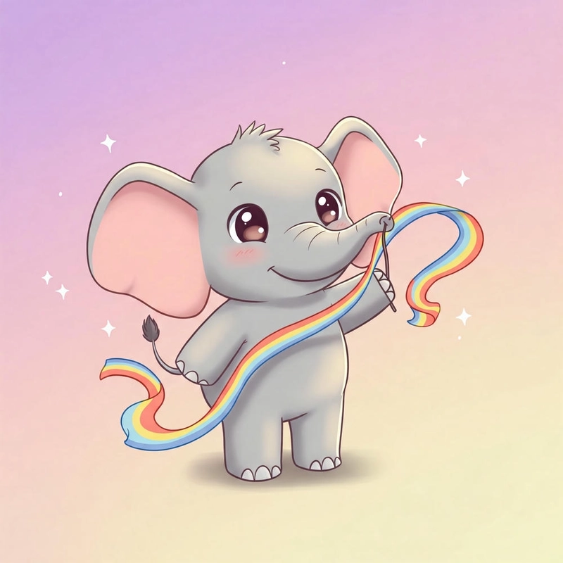 ảnh voi chibi dễ thương