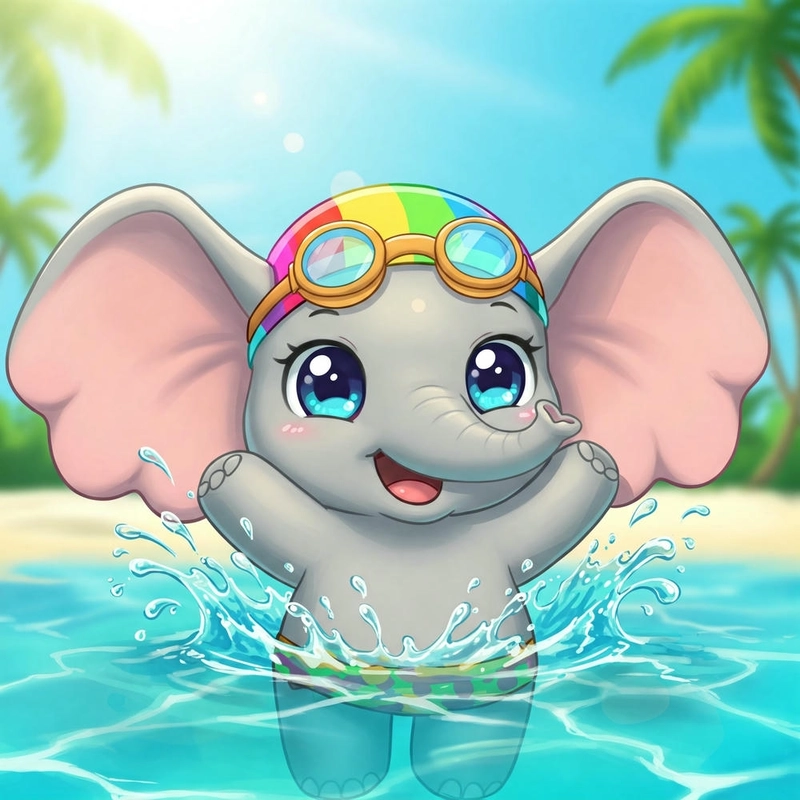 vẽ con voi chibi cực xinh