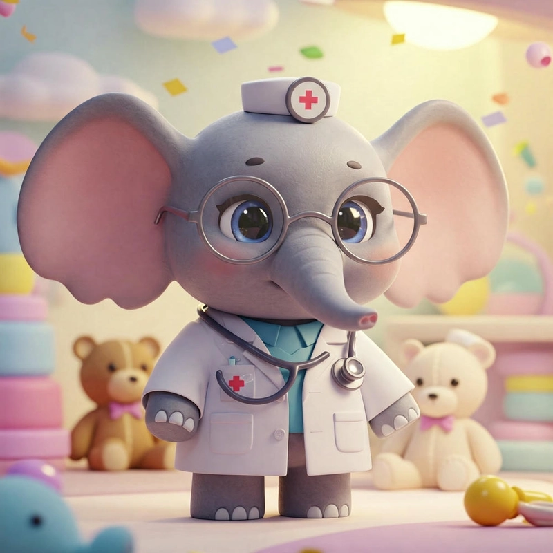 Vẽ con voi chibi đáng yêu
