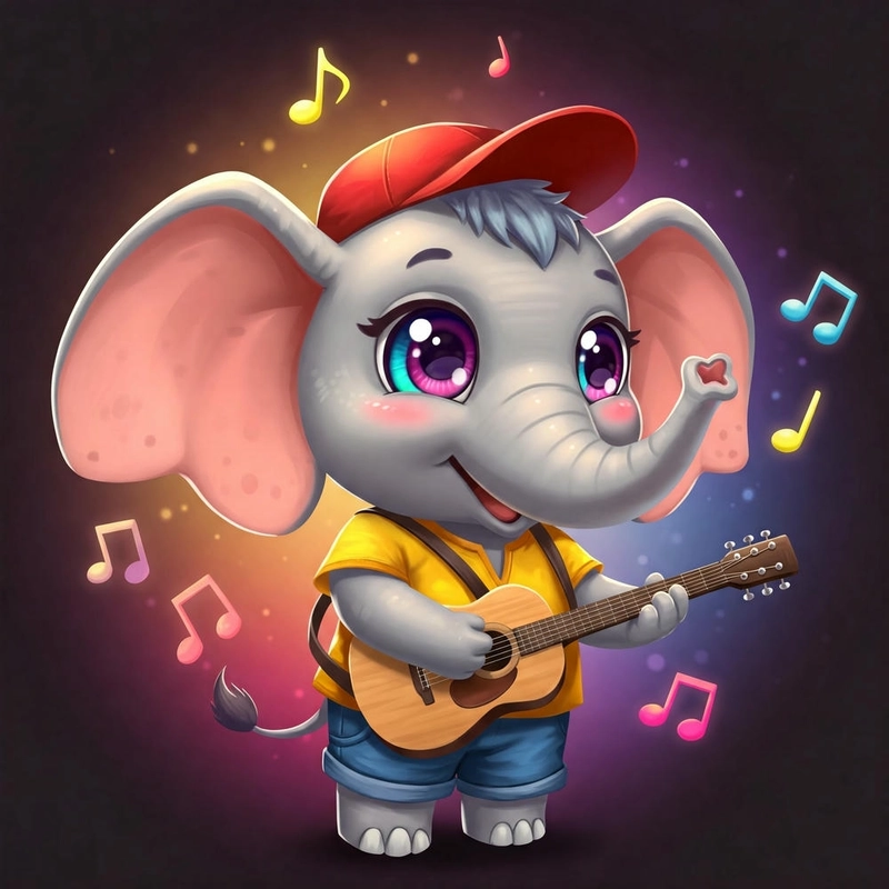 Ảnh con voi chibi dễ thương