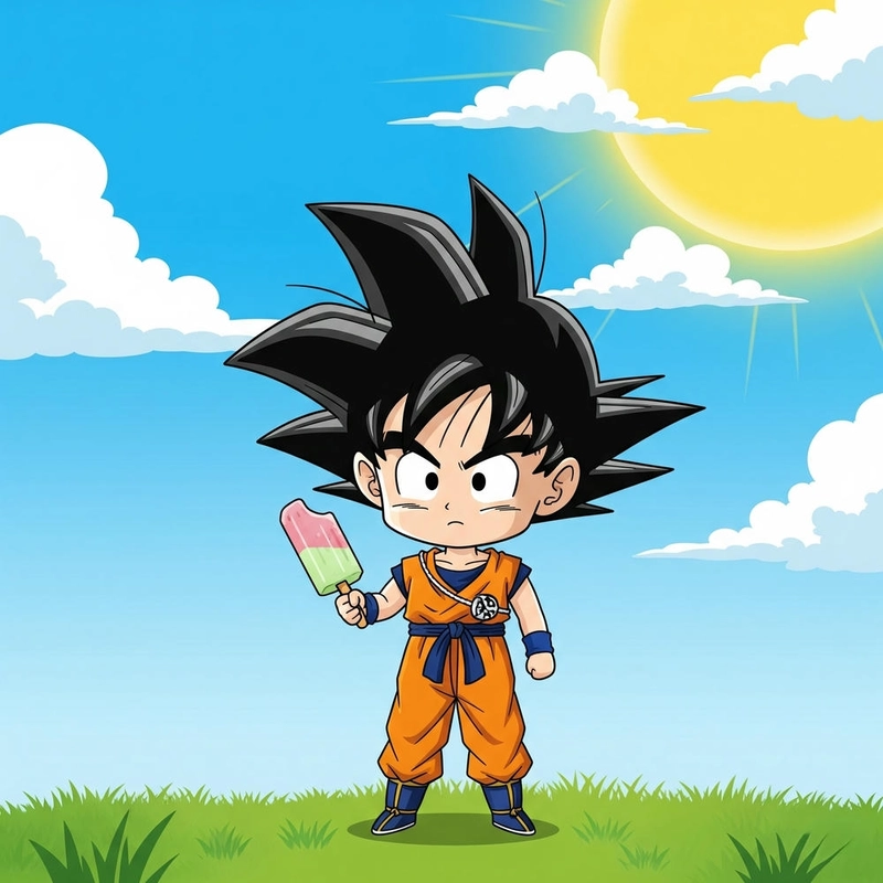 Ảnh Goku chibi phong cách cute