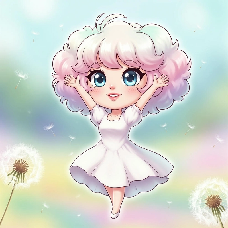 ảnh chibi cute nữ tóc mây hồng