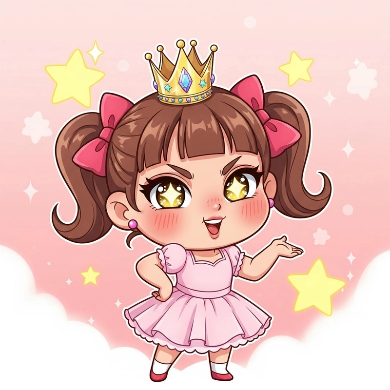 ảnh chibi cute nữ xinh màu hường