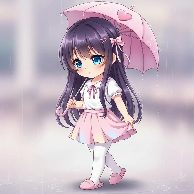 Hình avatar chibi nữ cute tone hồng dễ thương