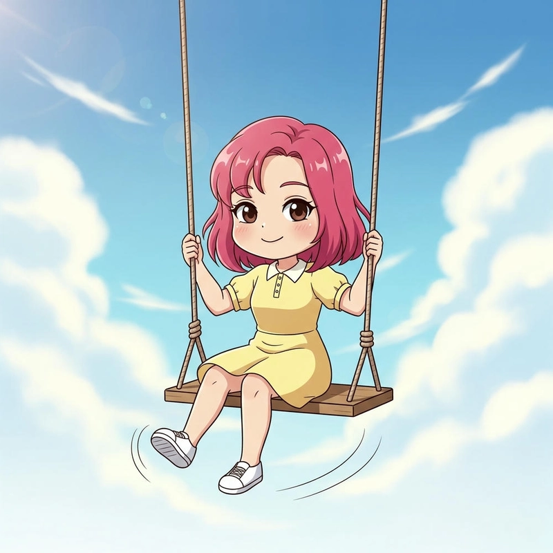 ảnh chibi nữ cute tóc hồng