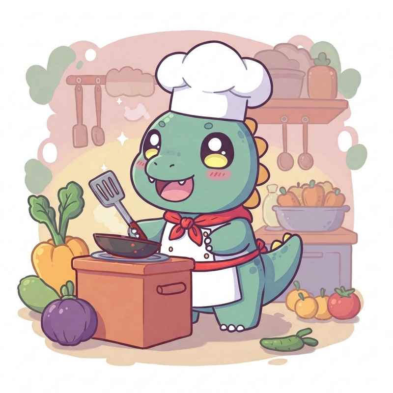 Hình ảnh dễ thương của khủng long chibi
