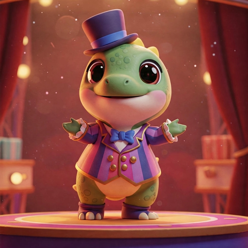 Hình ảnh ngộ nghĩnh của khủng long chibi