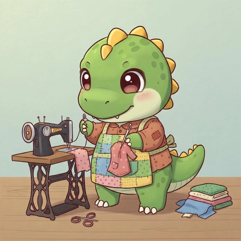 Hình vẽ dễ thương khủng long chibi