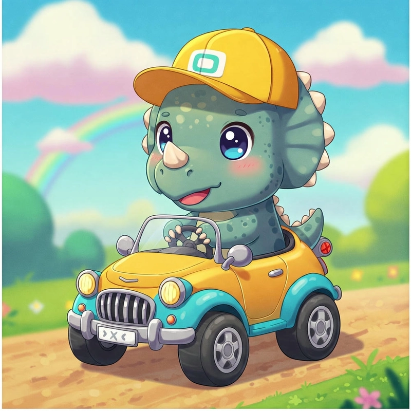Khủng long chibi hoạt hình dễ thương