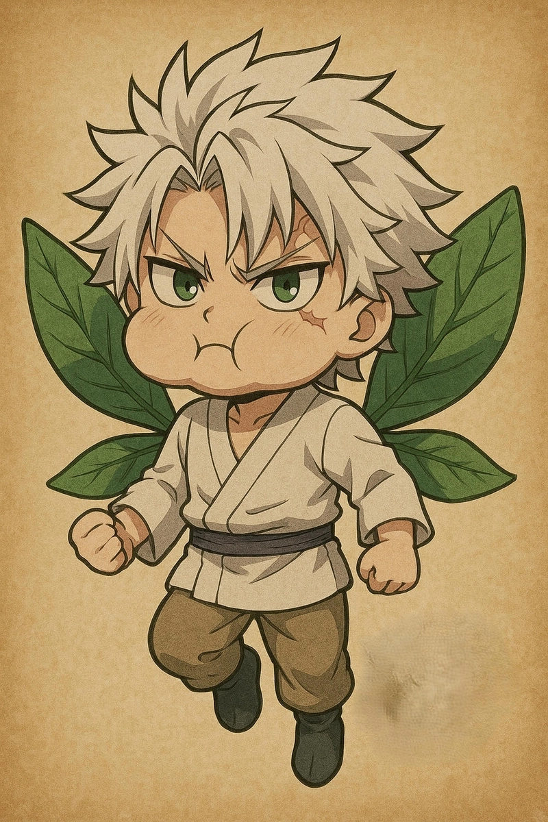 Hình Sanemi chibi phồng má cute