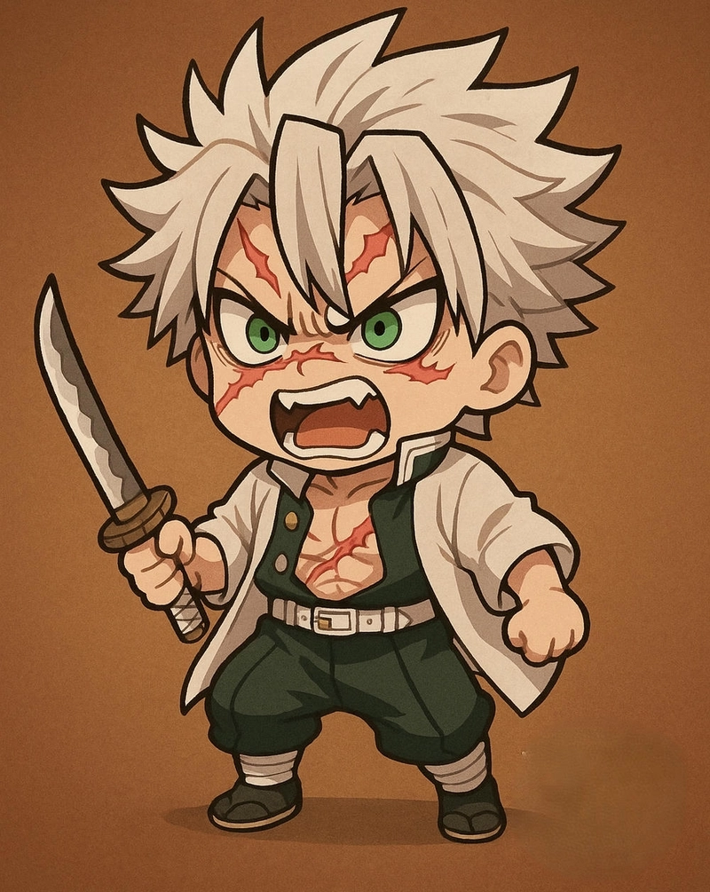 Sanemi chibi cực cool ngầu