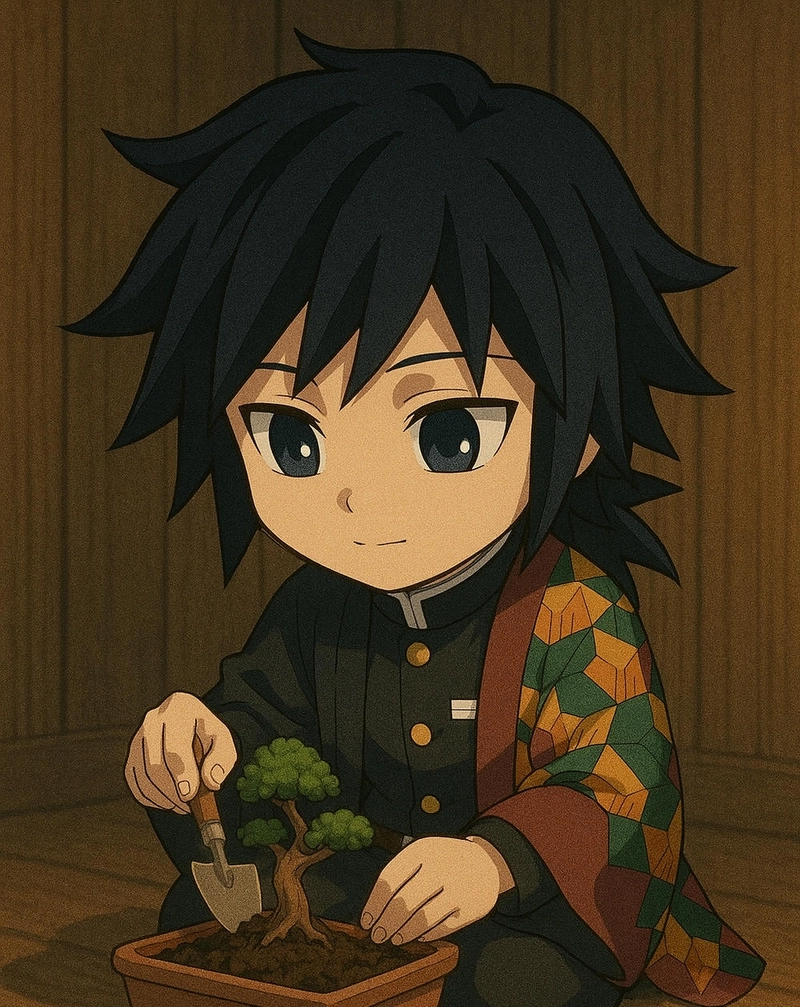 Tomioka Giyuu chibi trong trang phục Sát Quỷ