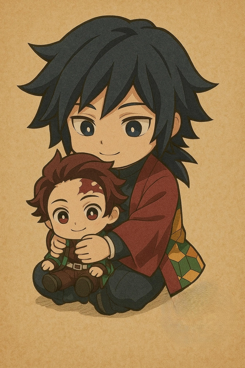 Giyuu chibi hoạt hình đáng yêu