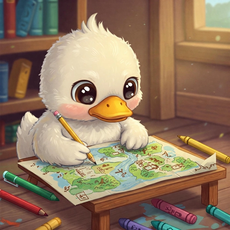 Hình nền máy tính vịt chibi đáng yêu