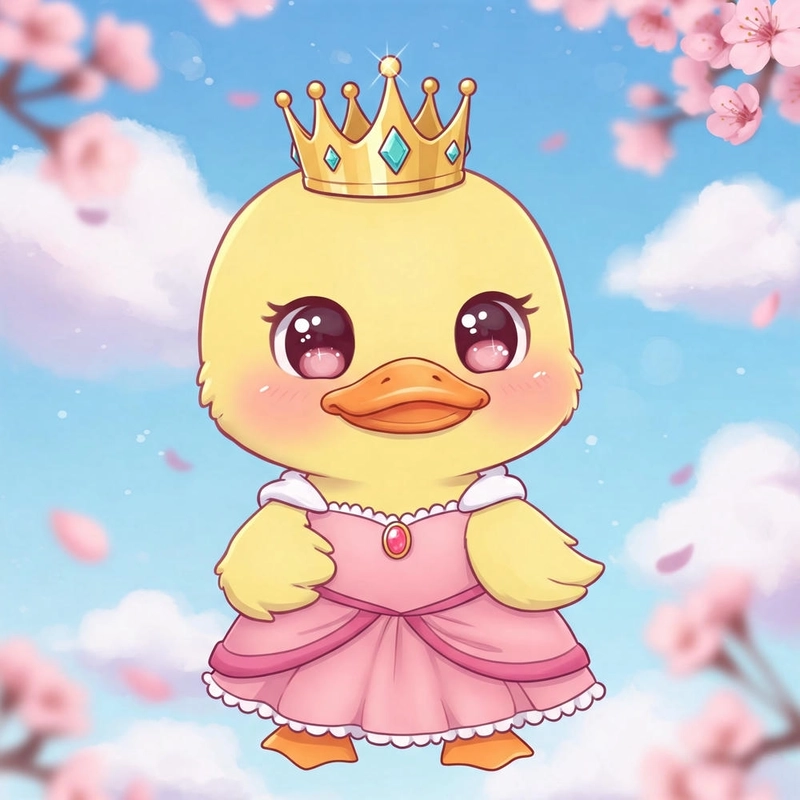 Vịt hoạt hình cute phong cách chibi