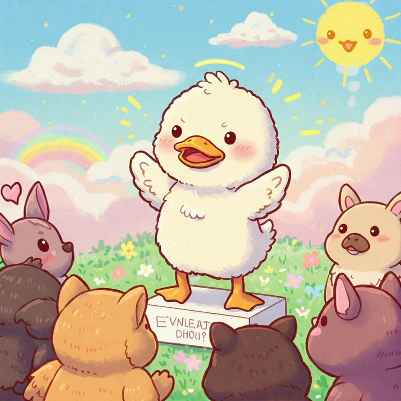 Ảnh minh họa vịt chibi dễ thương