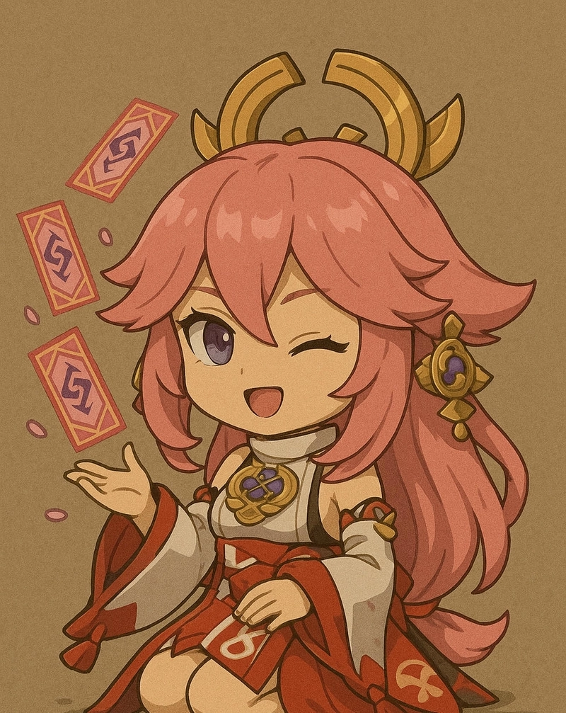 hình nền yae miko chibi