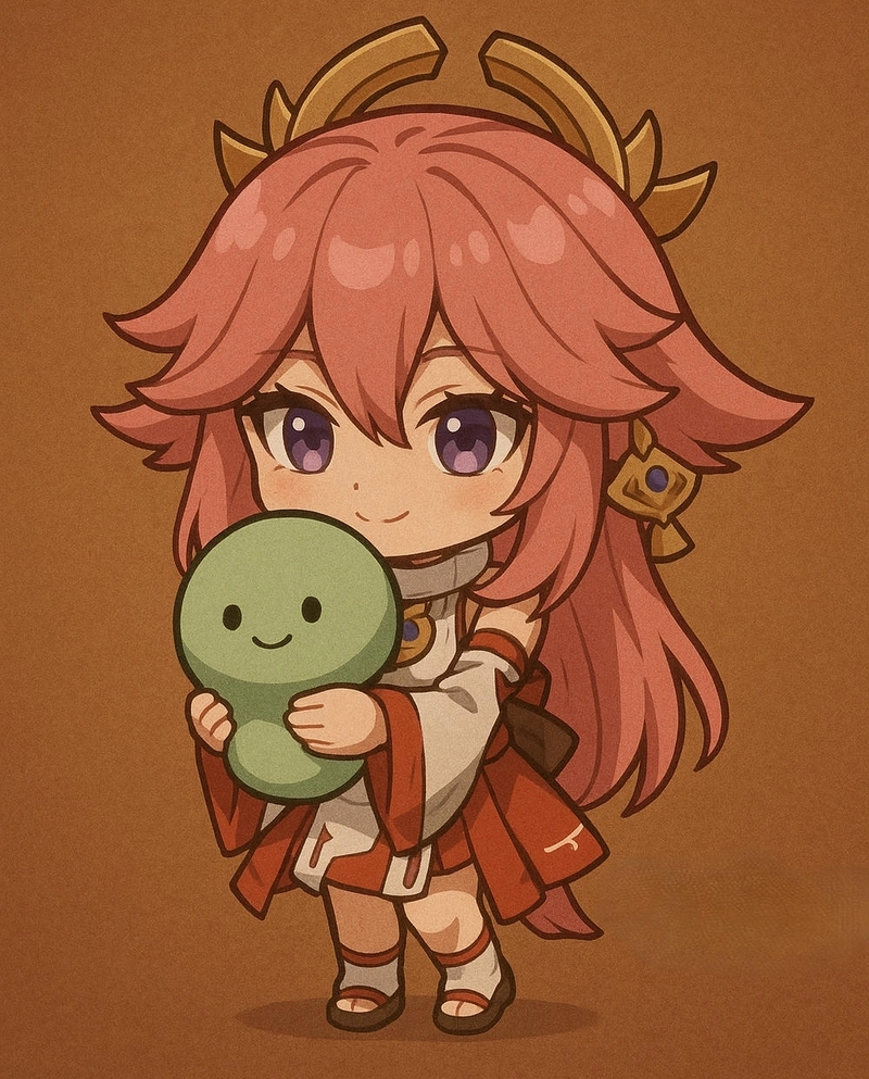 ảnh yae miko chibi kawaii
