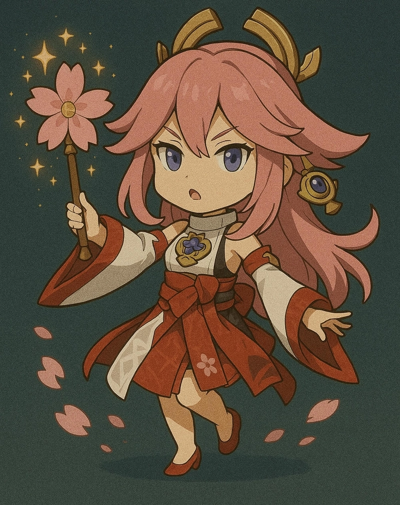 yae miko chibi PNG 