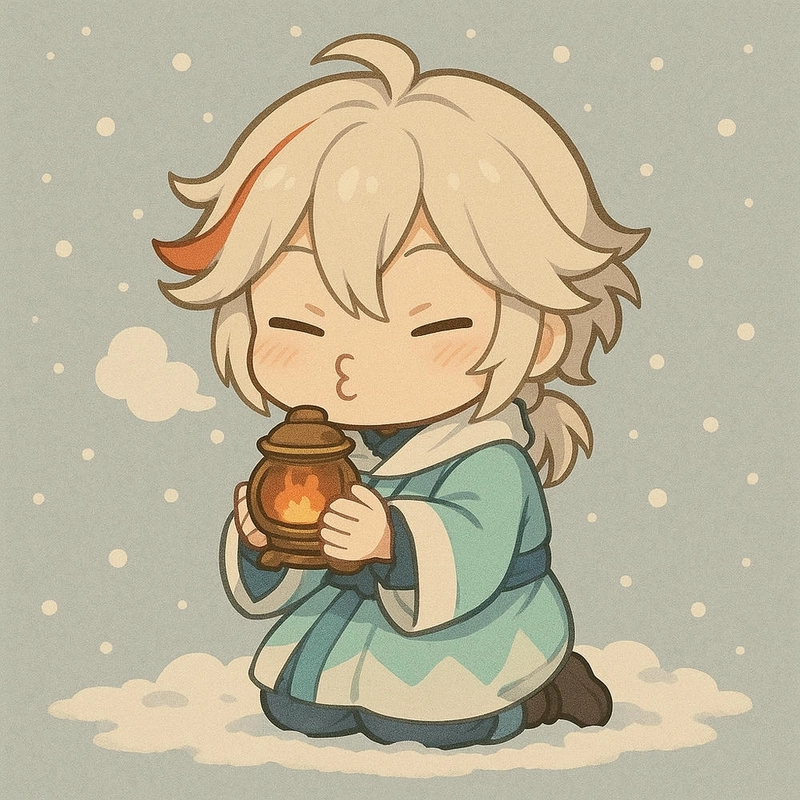 Hình Kazuha chibi mặt đáng yêu