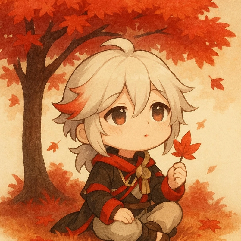 Kazuha chibi biểu cảm dễ thương