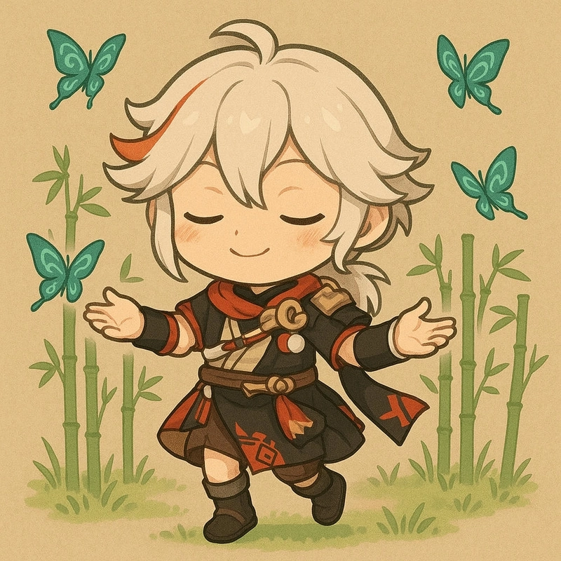Hình Kazuha chibi siêu cute